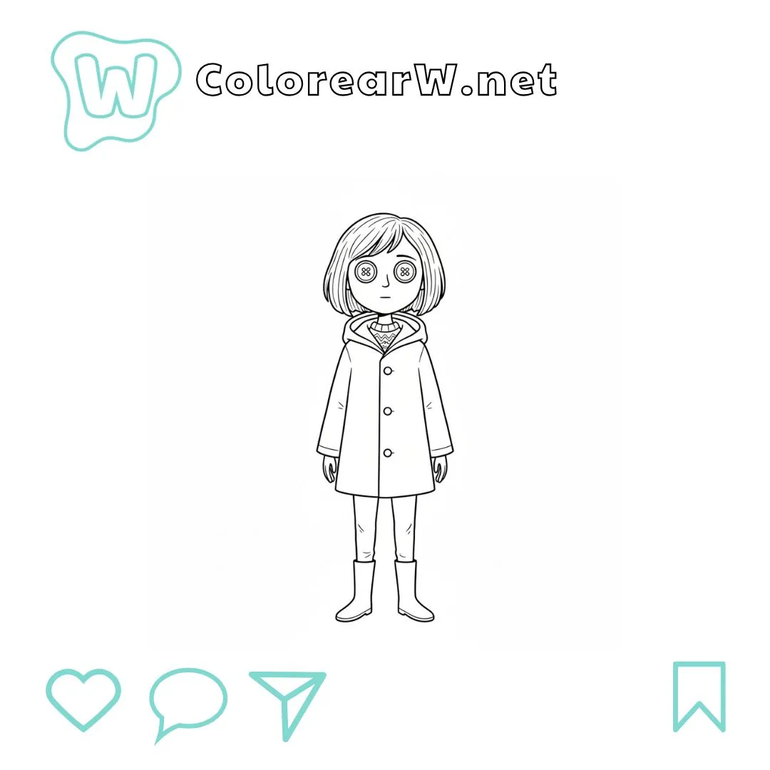 Coraline para colorear (PDF para imprimir gratis) thumbnail