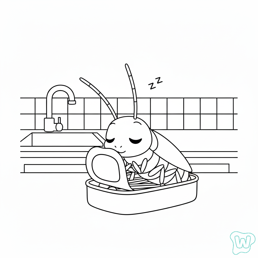 Cucaracha páginas para colorear imprimibles 1
