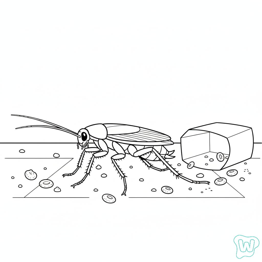 páginas para colorear detalladas de Cucaracha para adultos