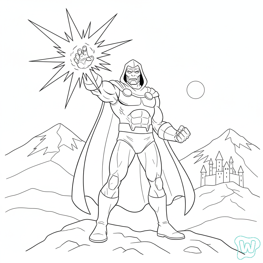 páginas para colorear de preescolar Doctor Doom 1