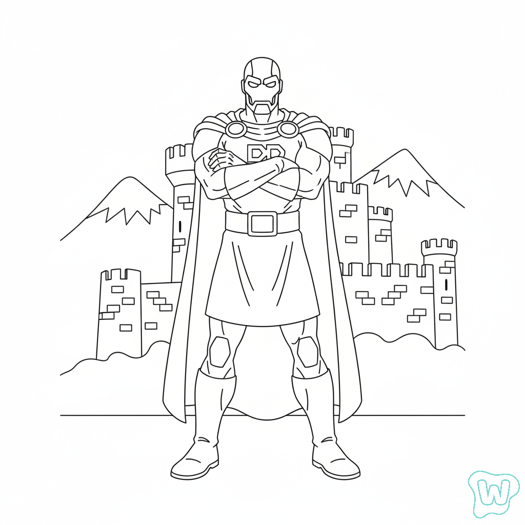 Doctor Doom colorear y Imprimir PDF gratis