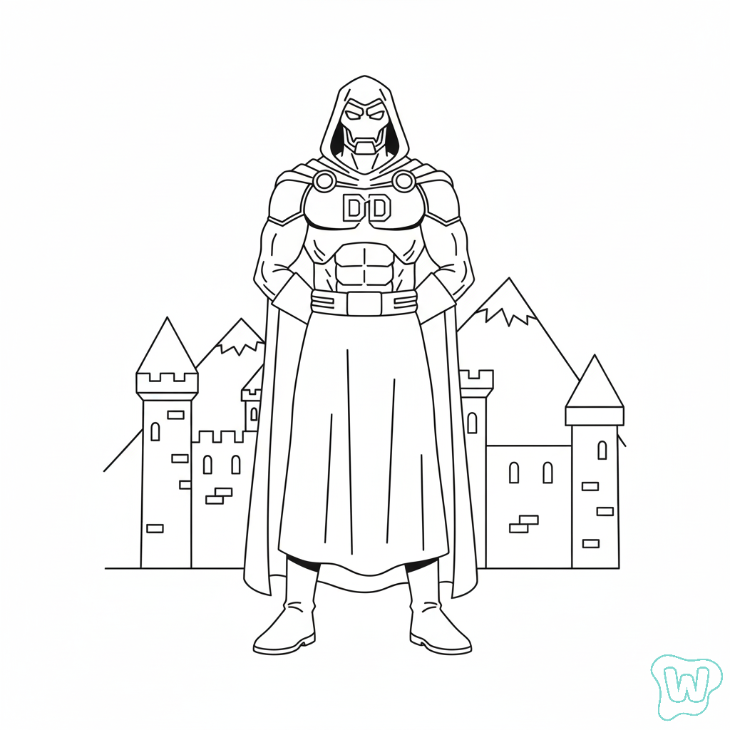 páginas para colorear de preescolar Doctor Doom