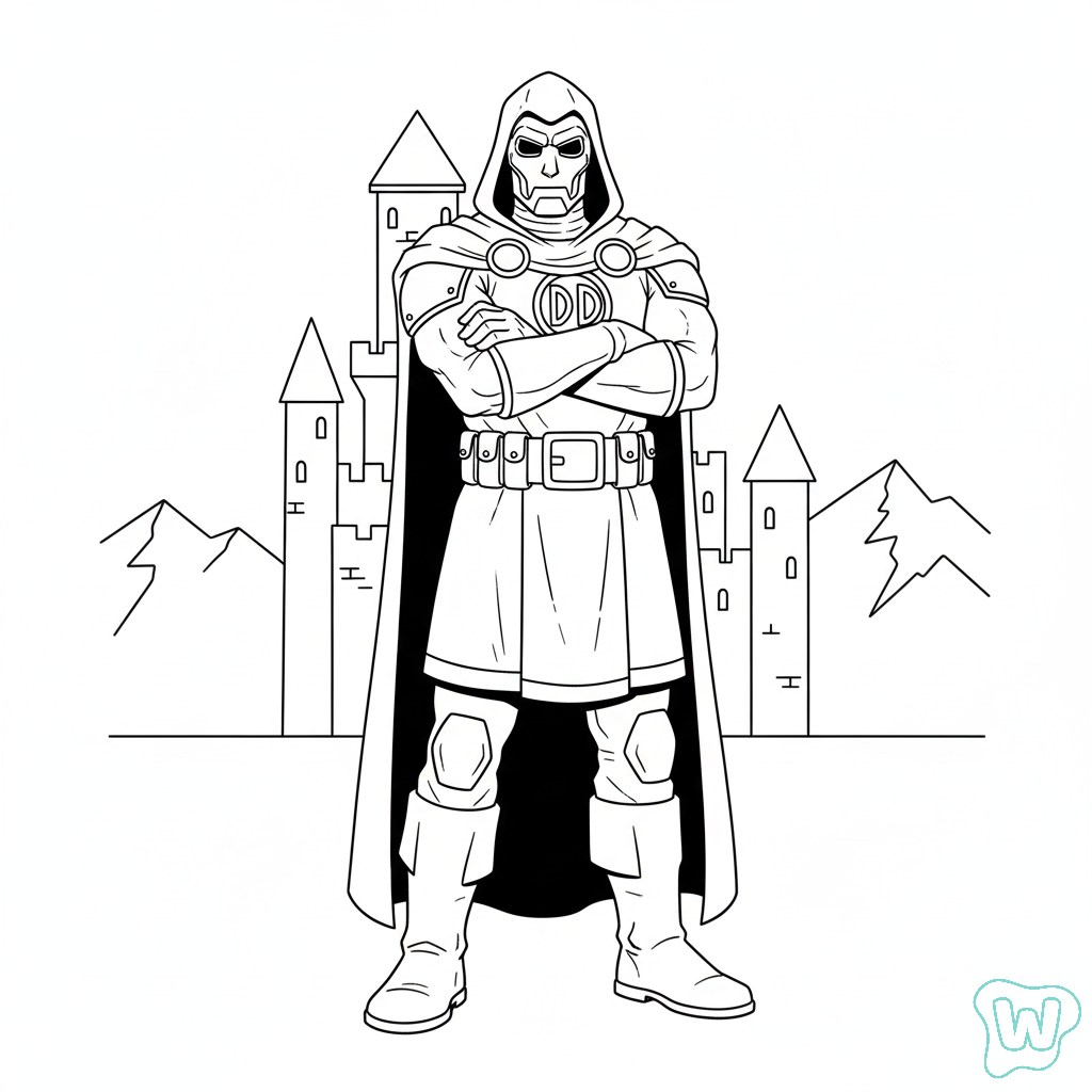 colorear y Imprimir PDF Doctor Doom