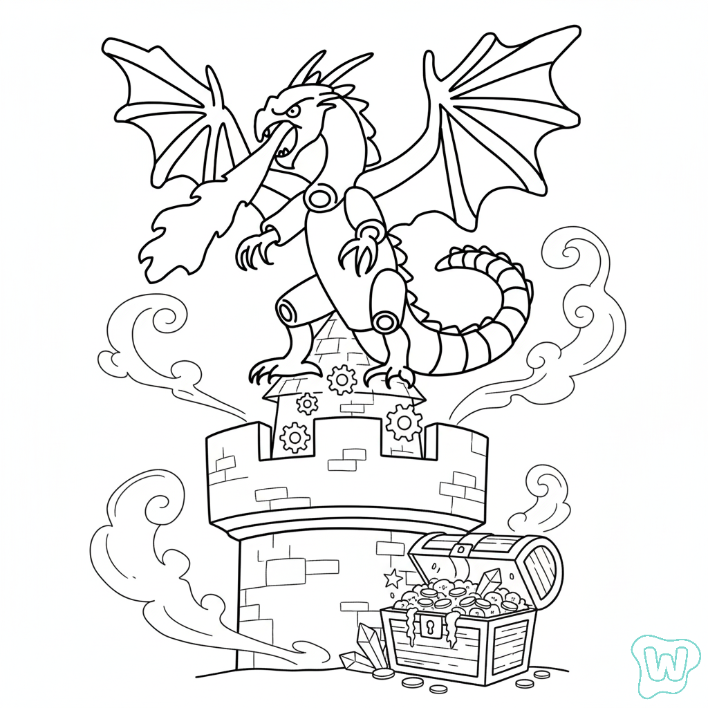 páginas para colorear para imprimir gratis Dragon Cannelloni