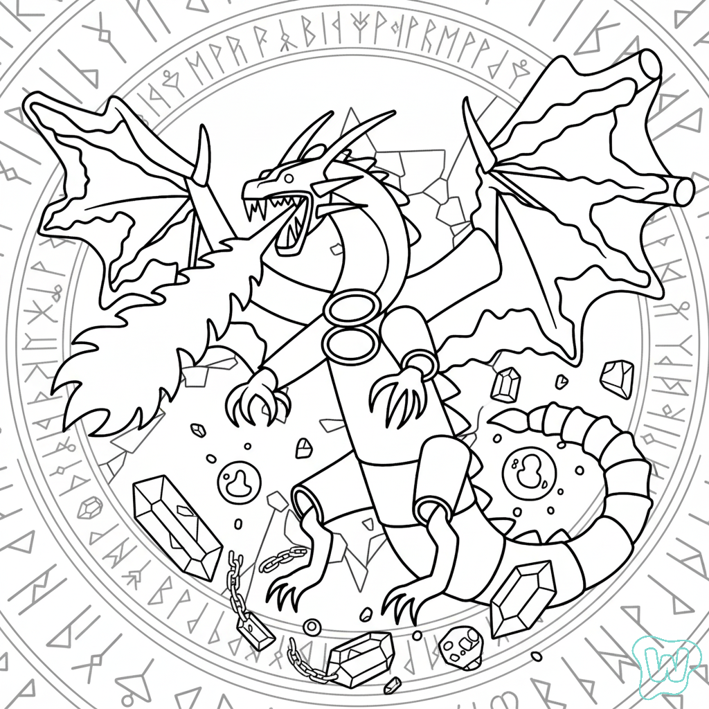 páginas para colorear imprimibles Dragon Cannelloni para adultos
