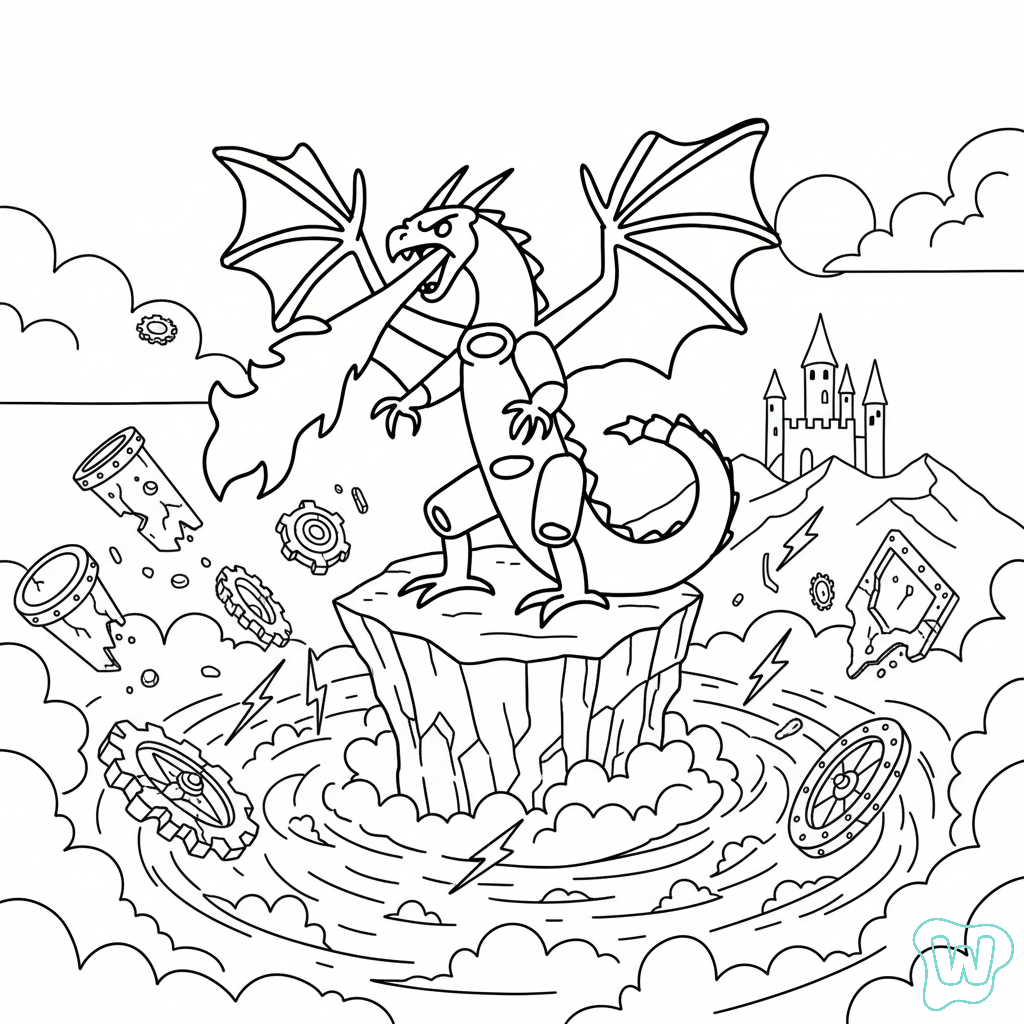 páginas para colorear gratis Dragon Cannelloni