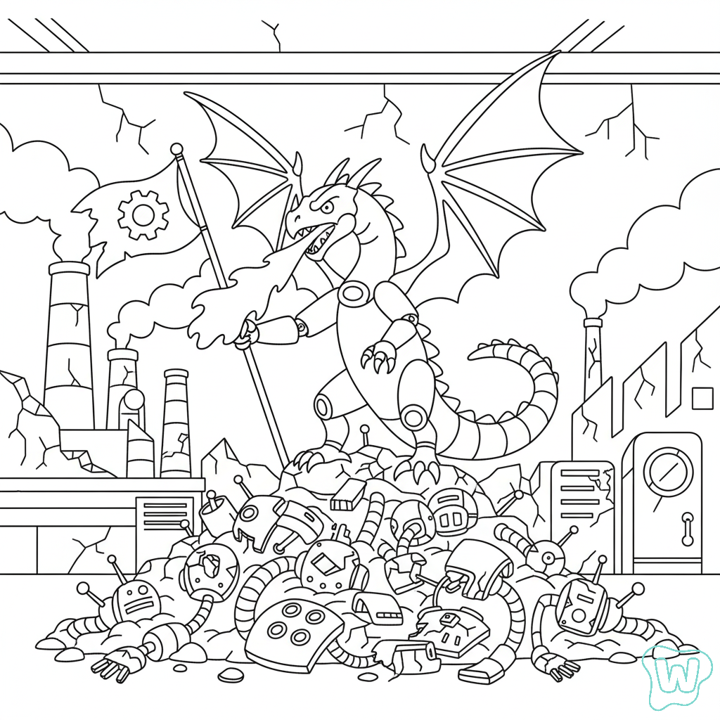 páginas para colorear gratis para adultos Dragon Cannelloni