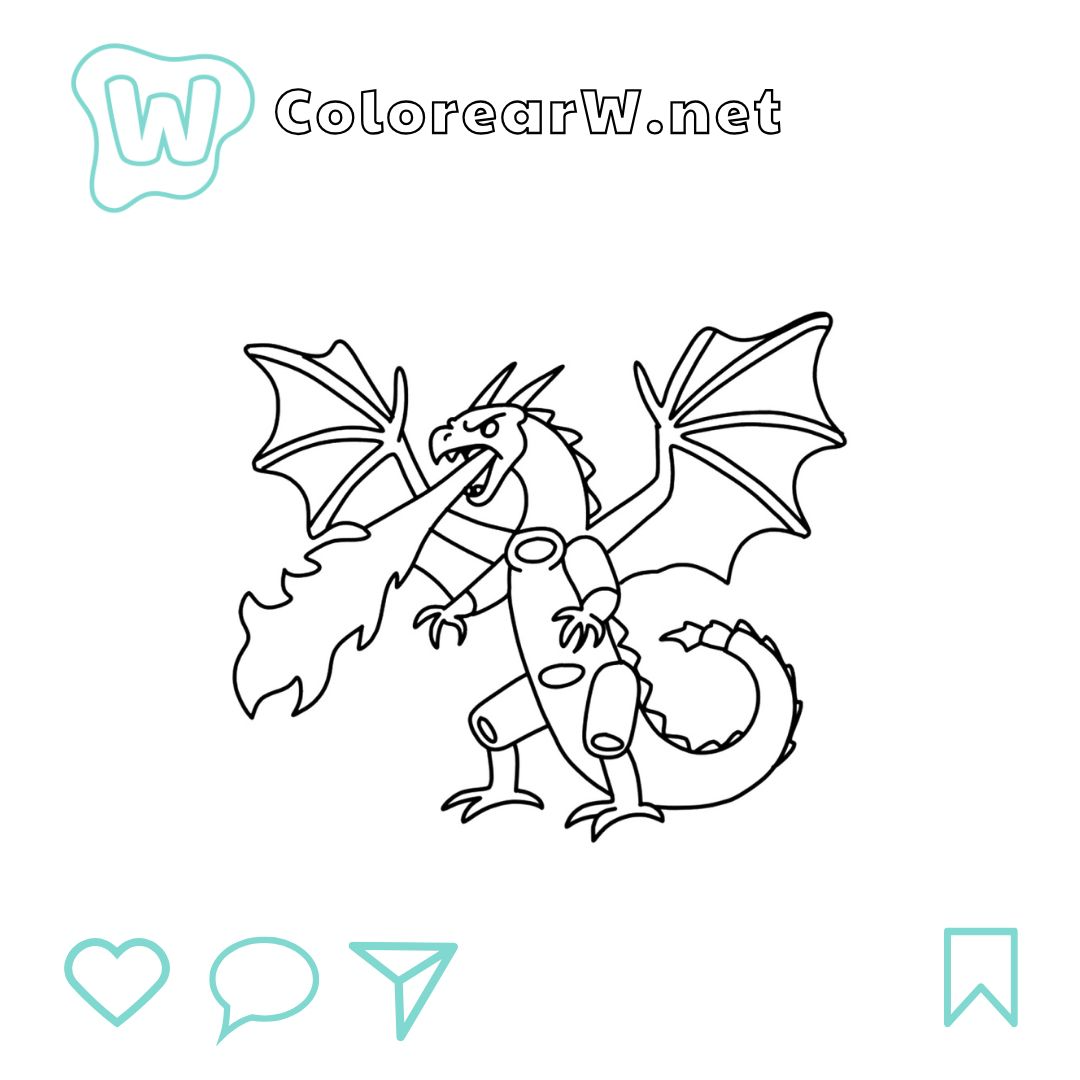 Dragon Cannelloni para colorear (PDF para imprimir gratis) thumbnail