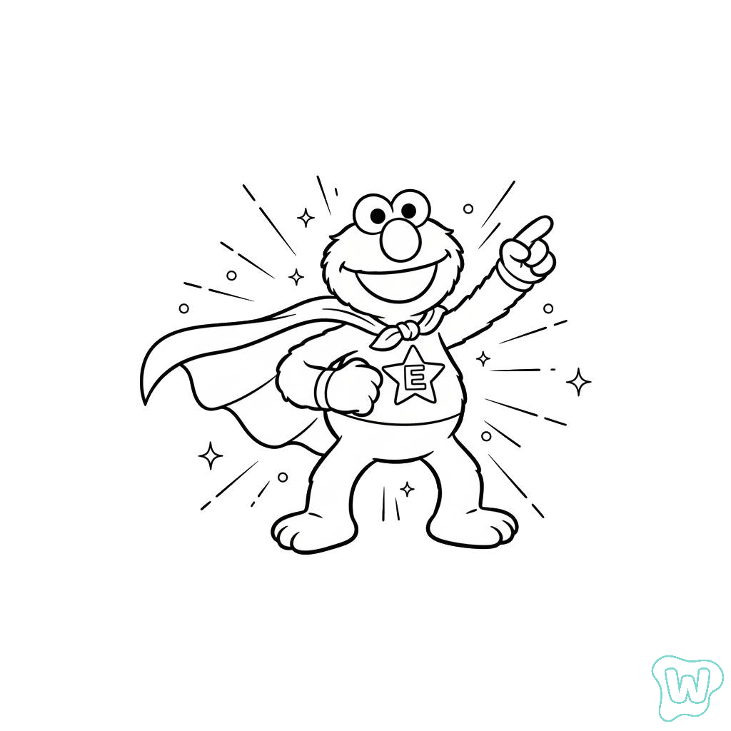 divertidas páginas para colorear Elmo 1