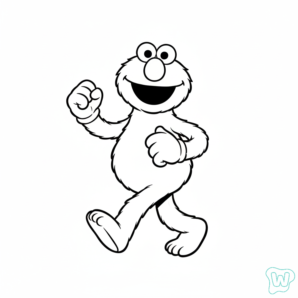 divertidas páginas para colorear Elmo