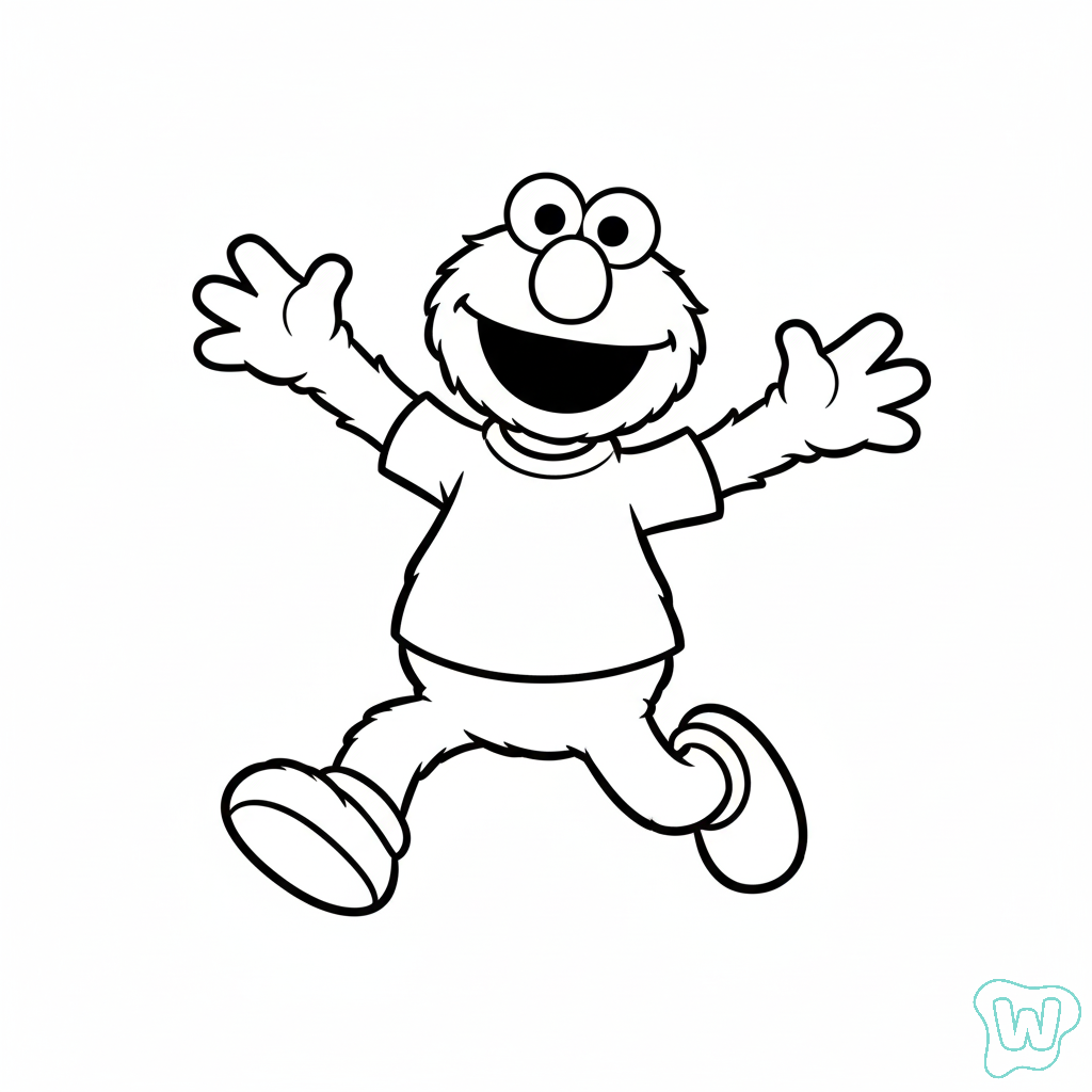páginas para colorear gratis Elmo 1