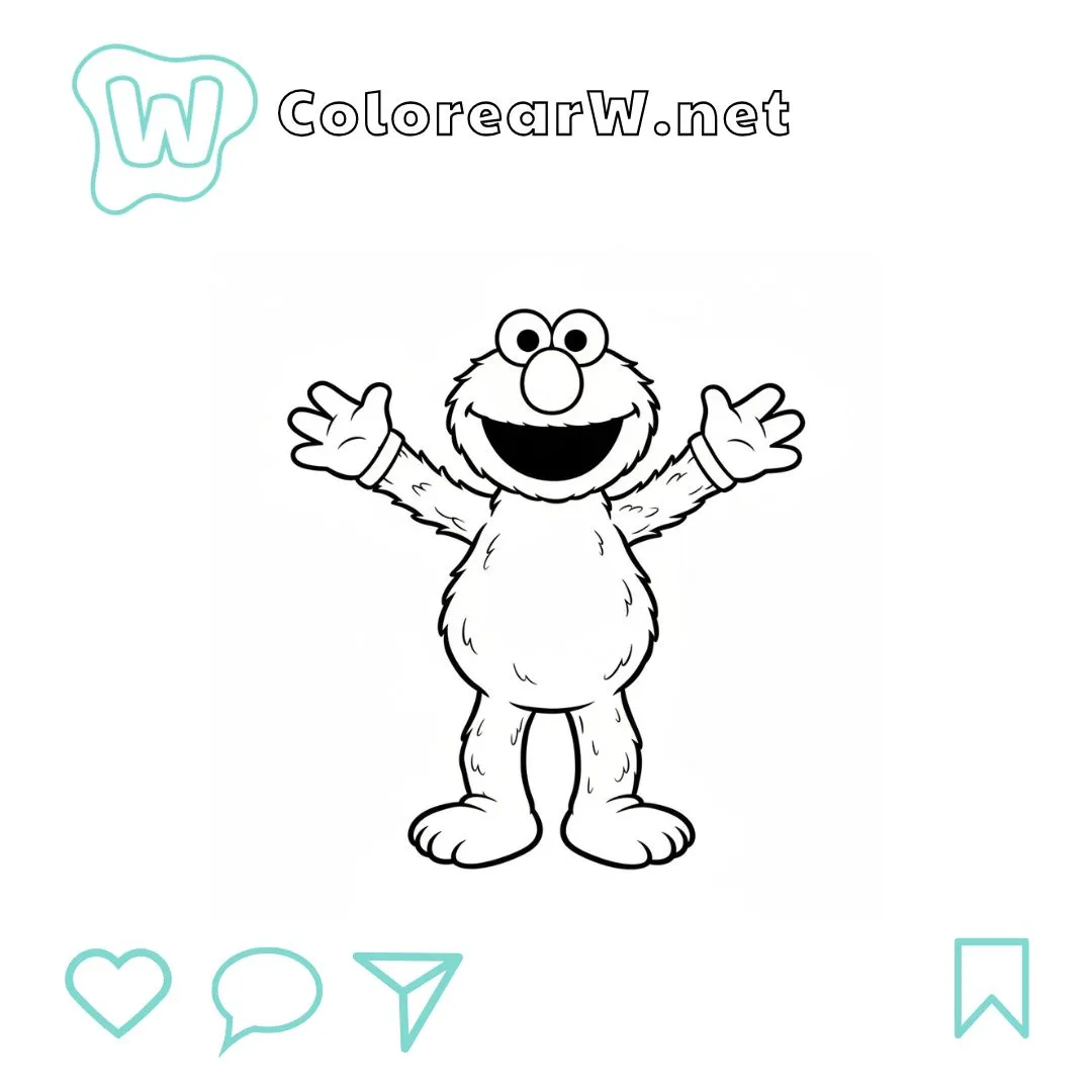 Elmo para colorear (PDF para imprimir gratis) thumbnail