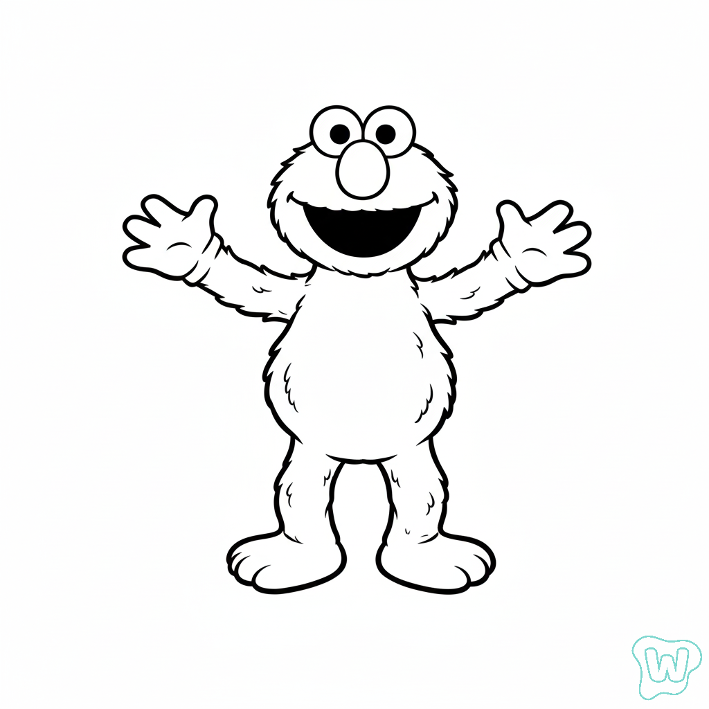 páginas para colorear de preescolar Elmo