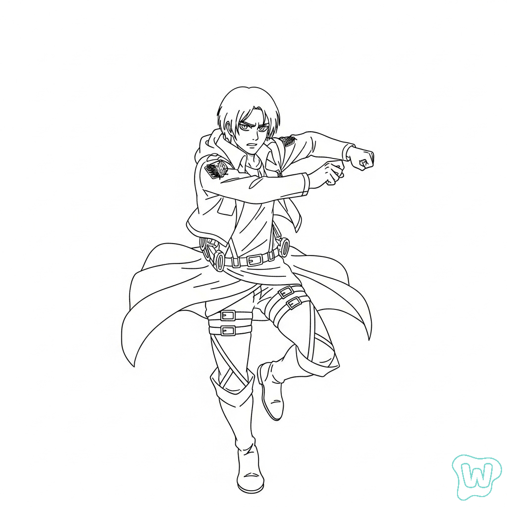 páginas para colorear para adultos Eren Yeager