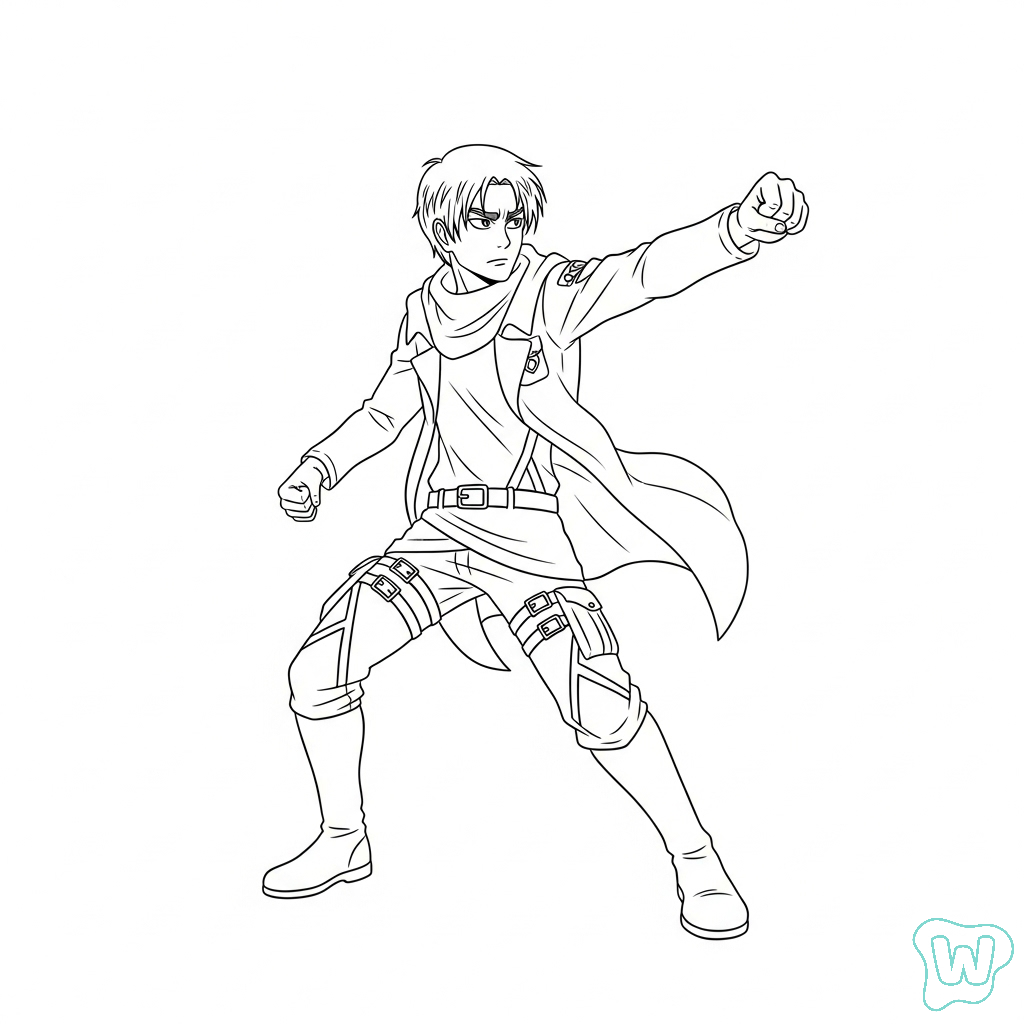 Eren Yeager para colorear y Imprimir PDF