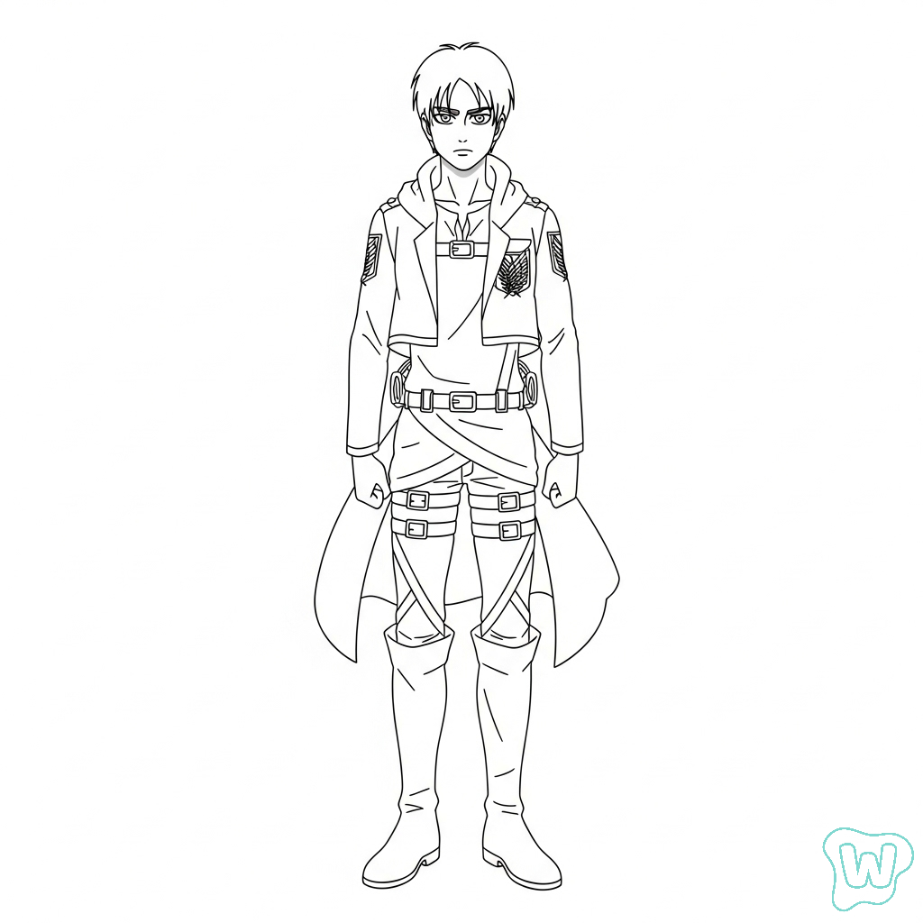 Eren Yeager páginas para colorear imprimibles