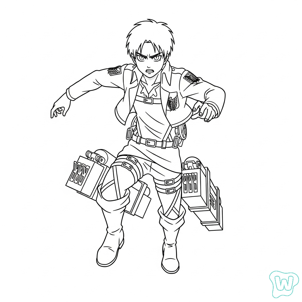 Eren Yeager páginas para colorear para niños