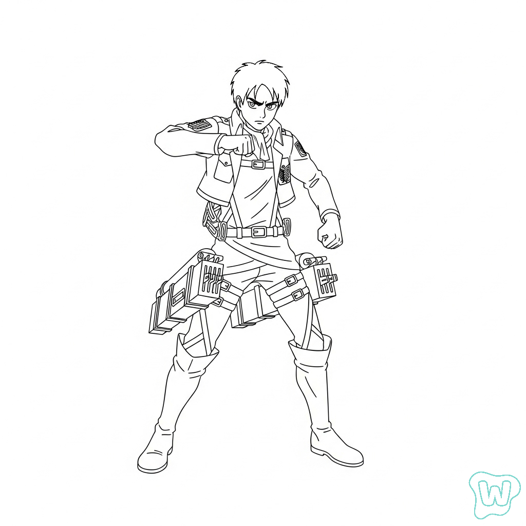 páginas para colorear gratis Eren Yeager