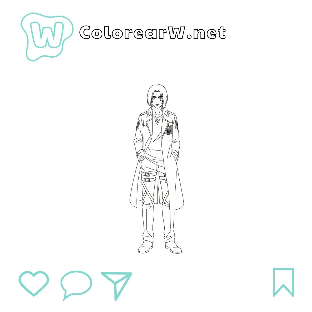 Eren Yeager para colorear (PDF para imprimir gratis) thumbnail