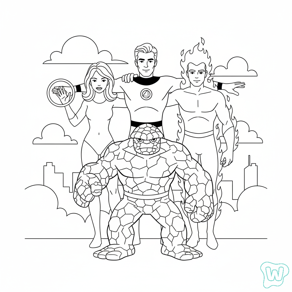 Fantastic Four páginas para colorear gratis