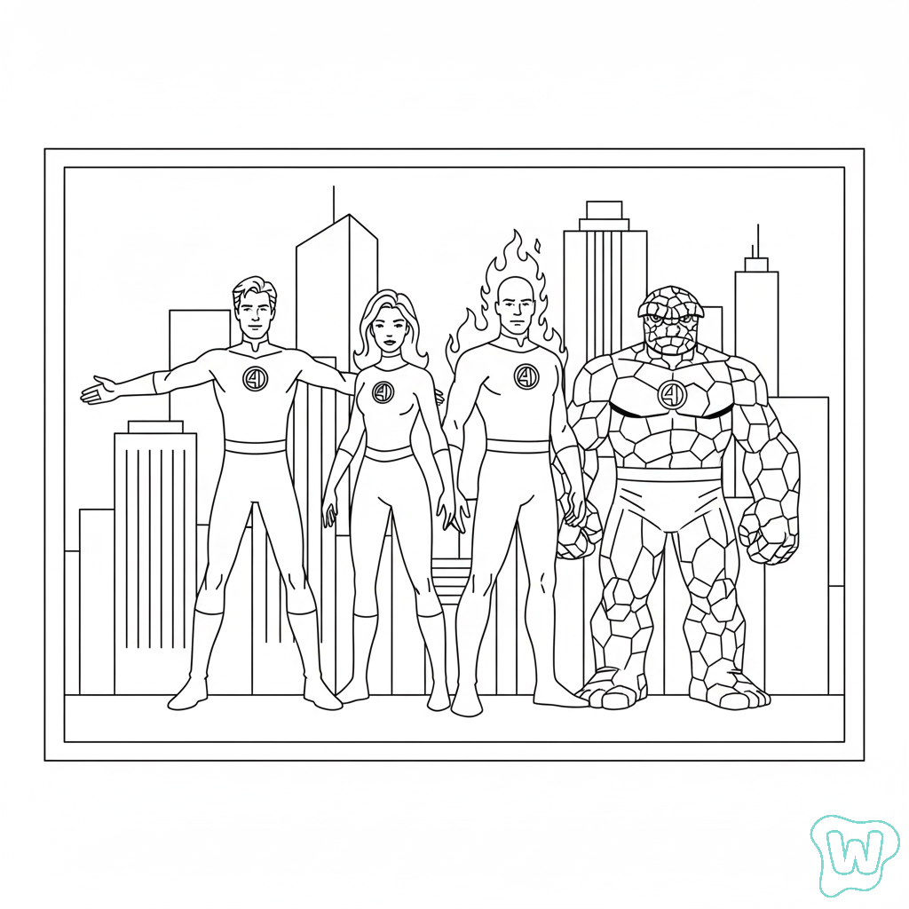 dibujos para colorear Fantastic Four