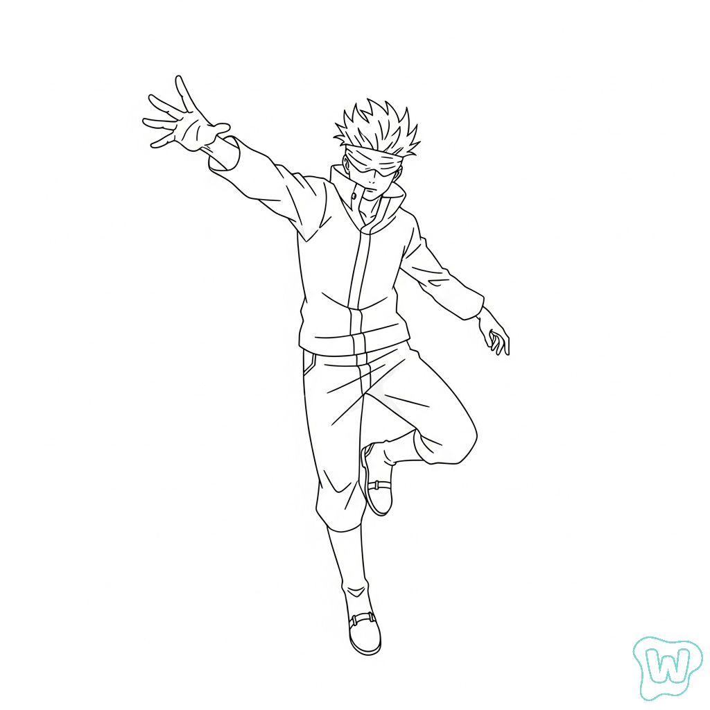 páginas para colorear Gojo Satoru