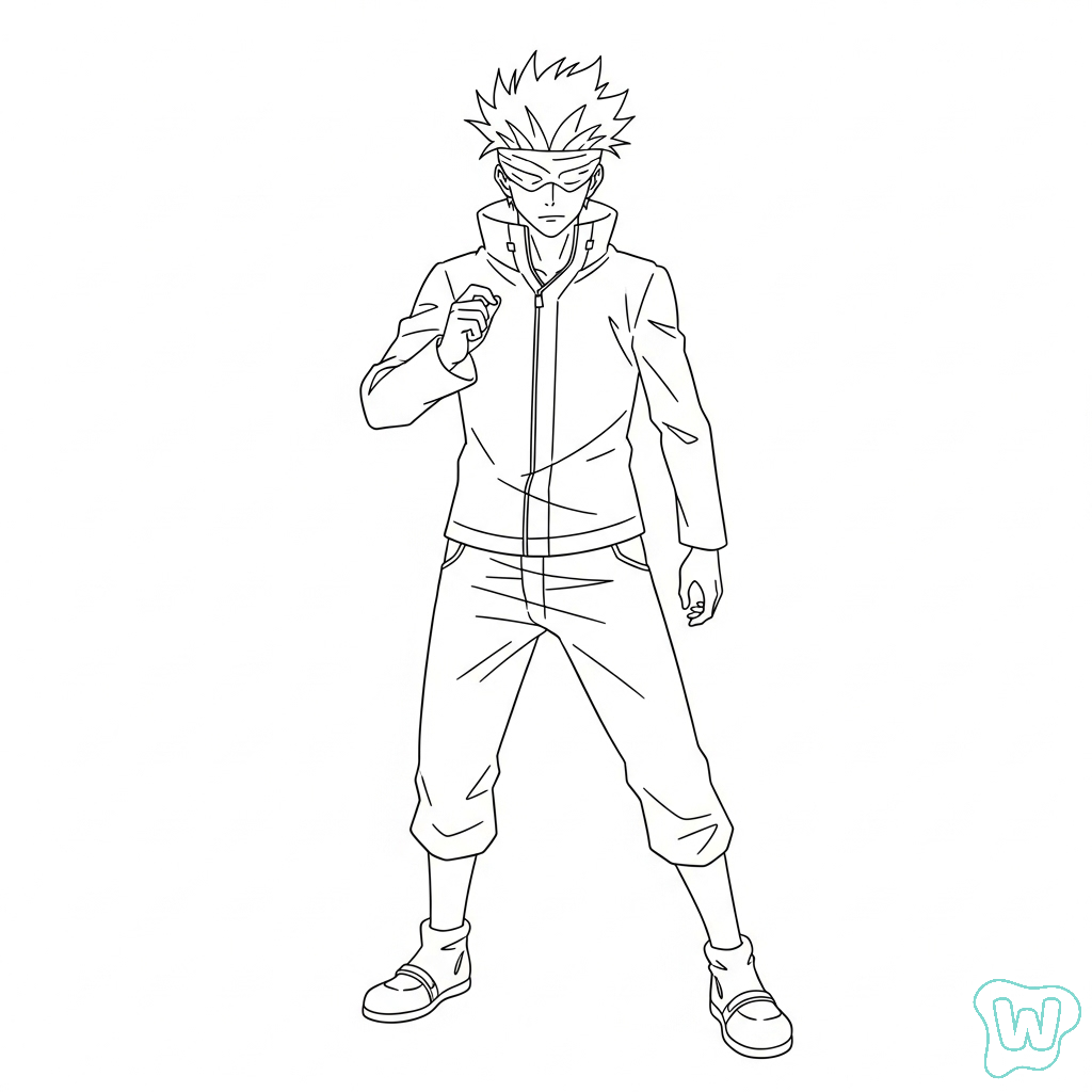 páginas para colorear gratis Gojo Satoru