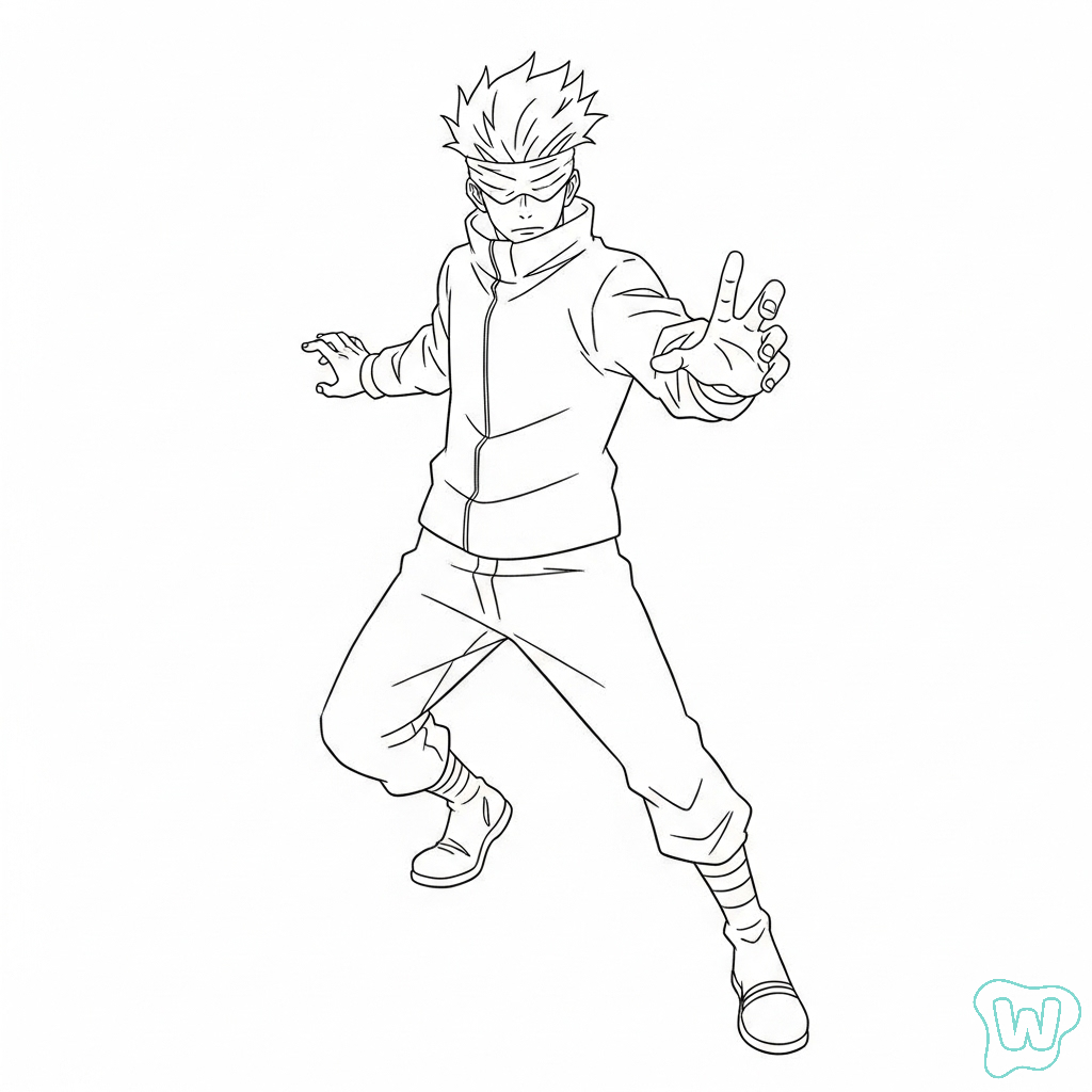 páginas para colorear para adultos Gojo Satoru