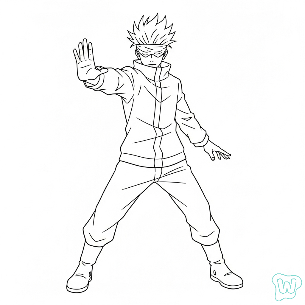 Gojo Satoru adornos para colorear