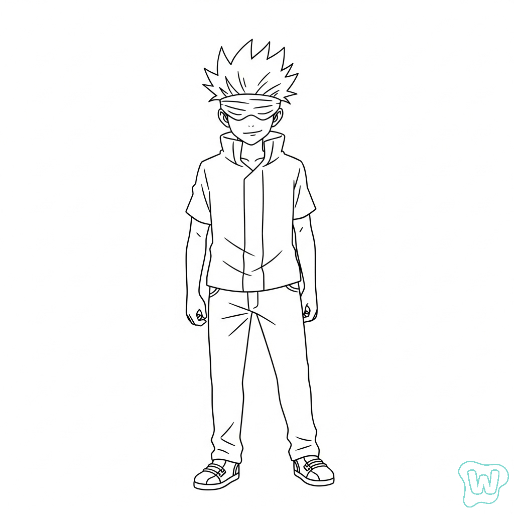 páginas para colorear gratis Gojo Satoru pdf 1