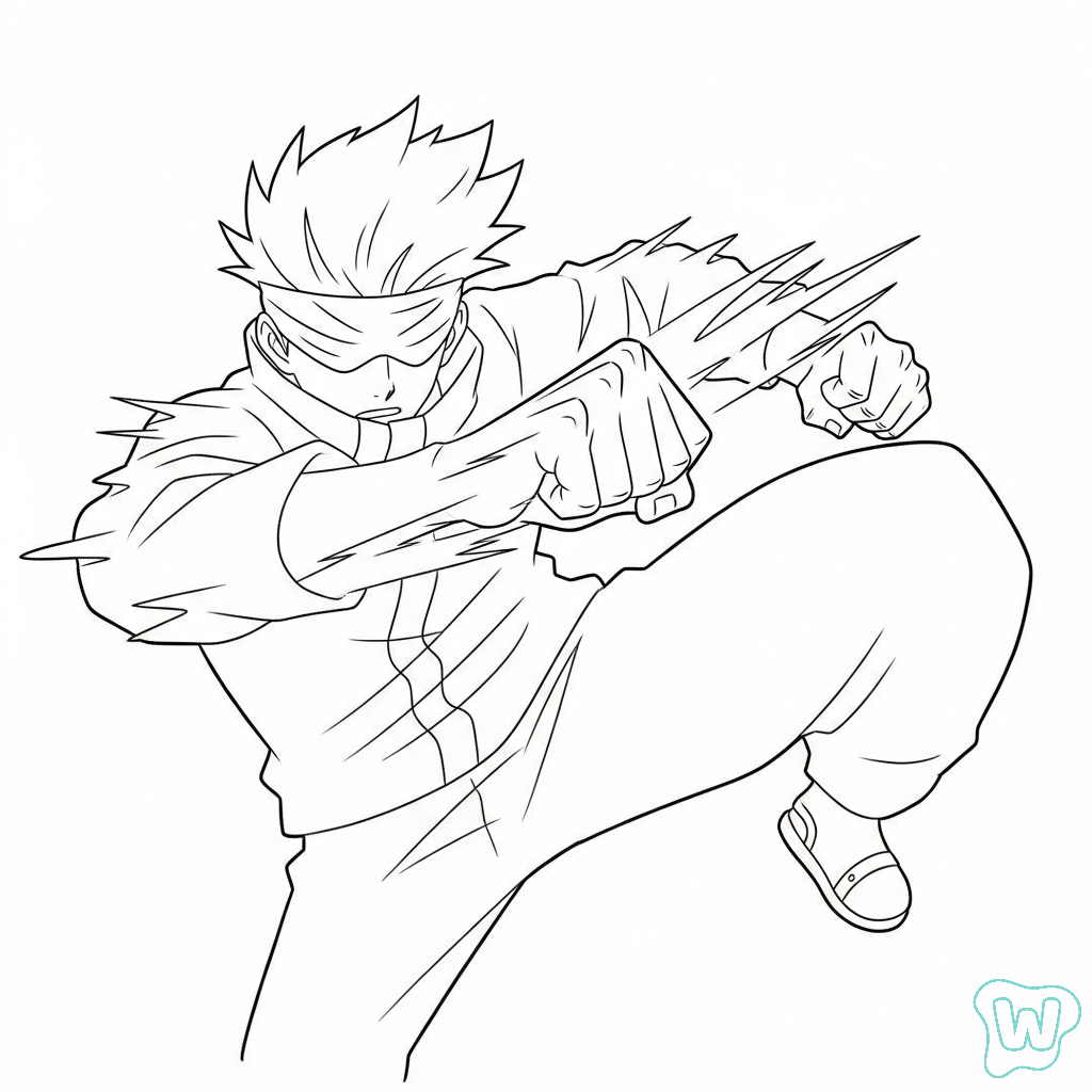 Gojo Satoru páginas para colorear de adornos