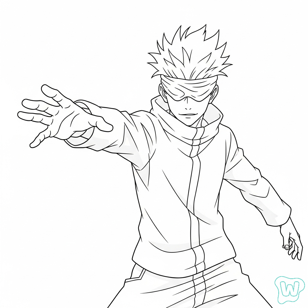 16 Coloriage Gojo Satoru T l chargement PDF Gratuit