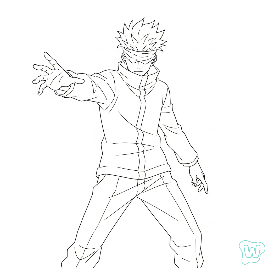 páginas para colorear imprimibles gratis Gojo Satoru