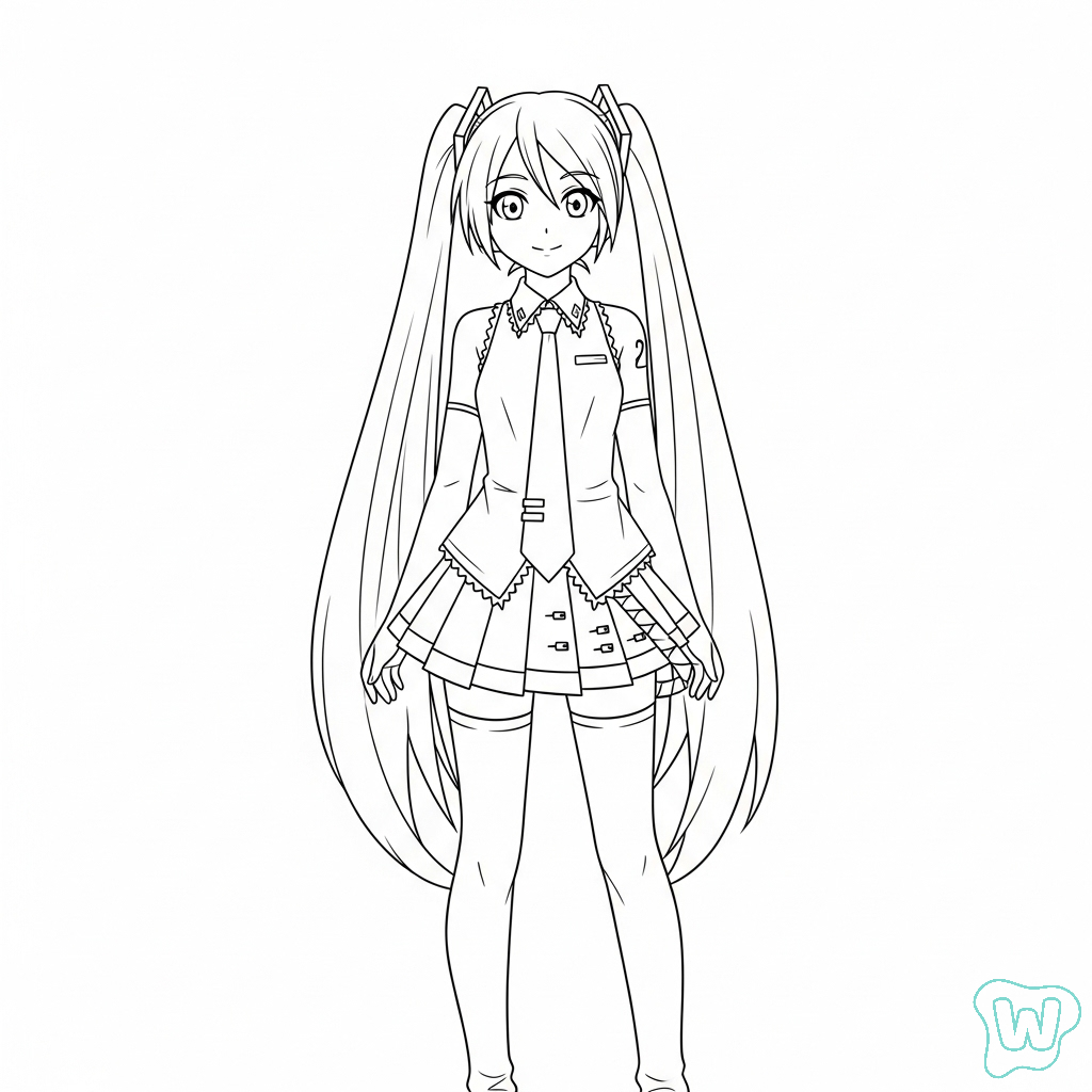 Hatsune Miku imprimir PDF gratis