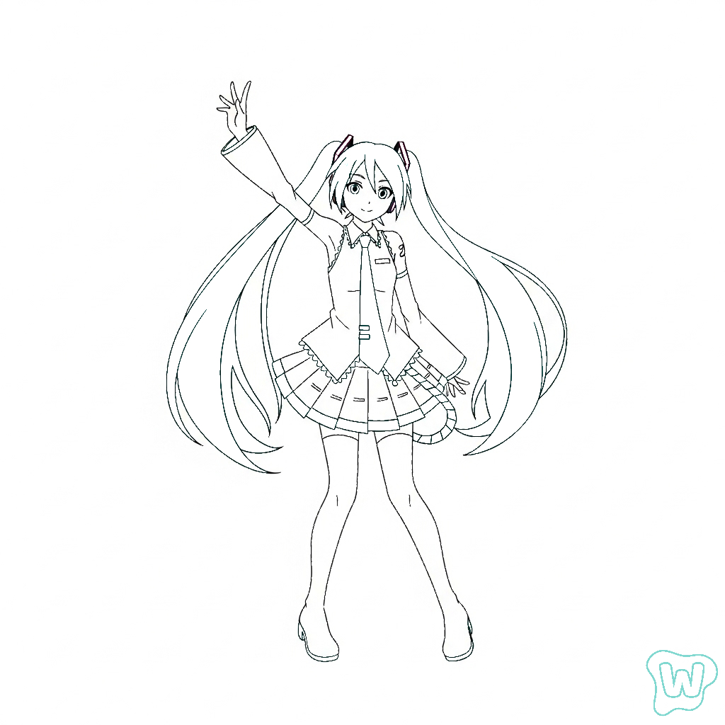 Hatsune Miku dibujos para colorear