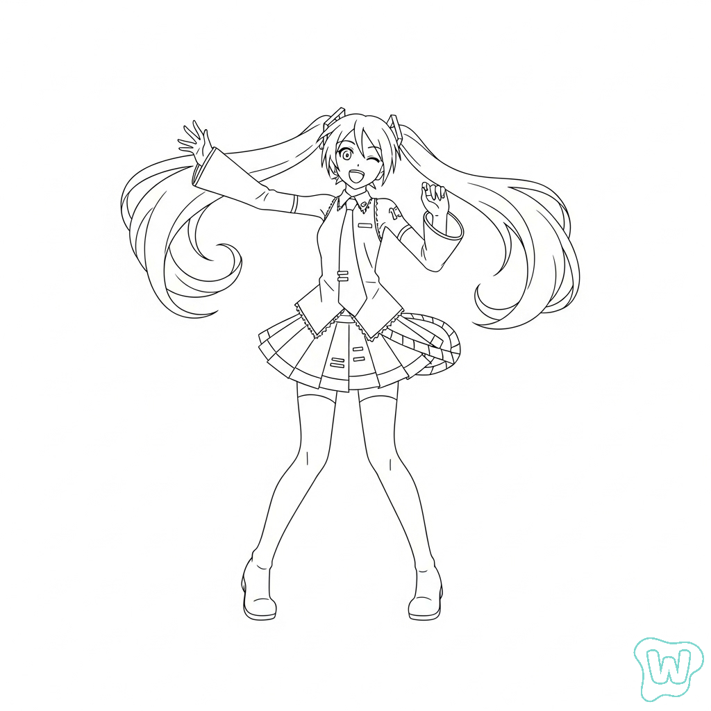Hatsune Miku páginas para colorear para imprimir