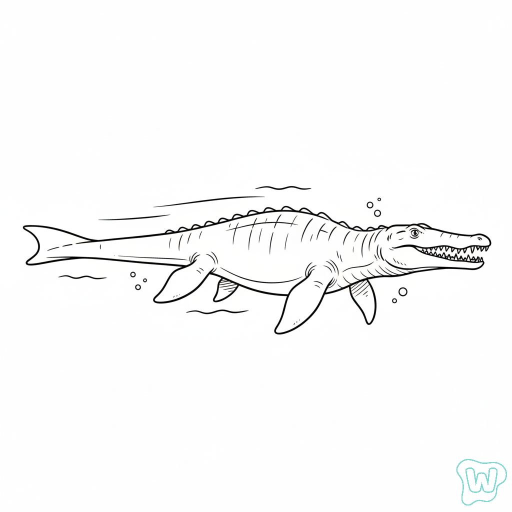 Mosasaurus para colorear