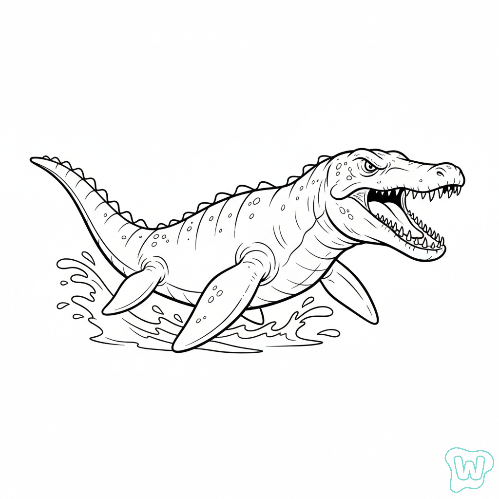 páginas para colorear imprimibles gratis Mosasaurus