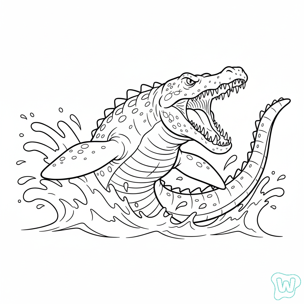 Mosasaurus páginas para colorear para imprimir