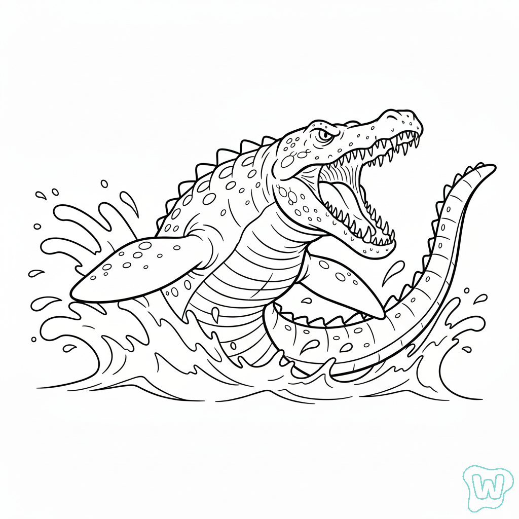 lindas páginas para colorear Mosasaurus