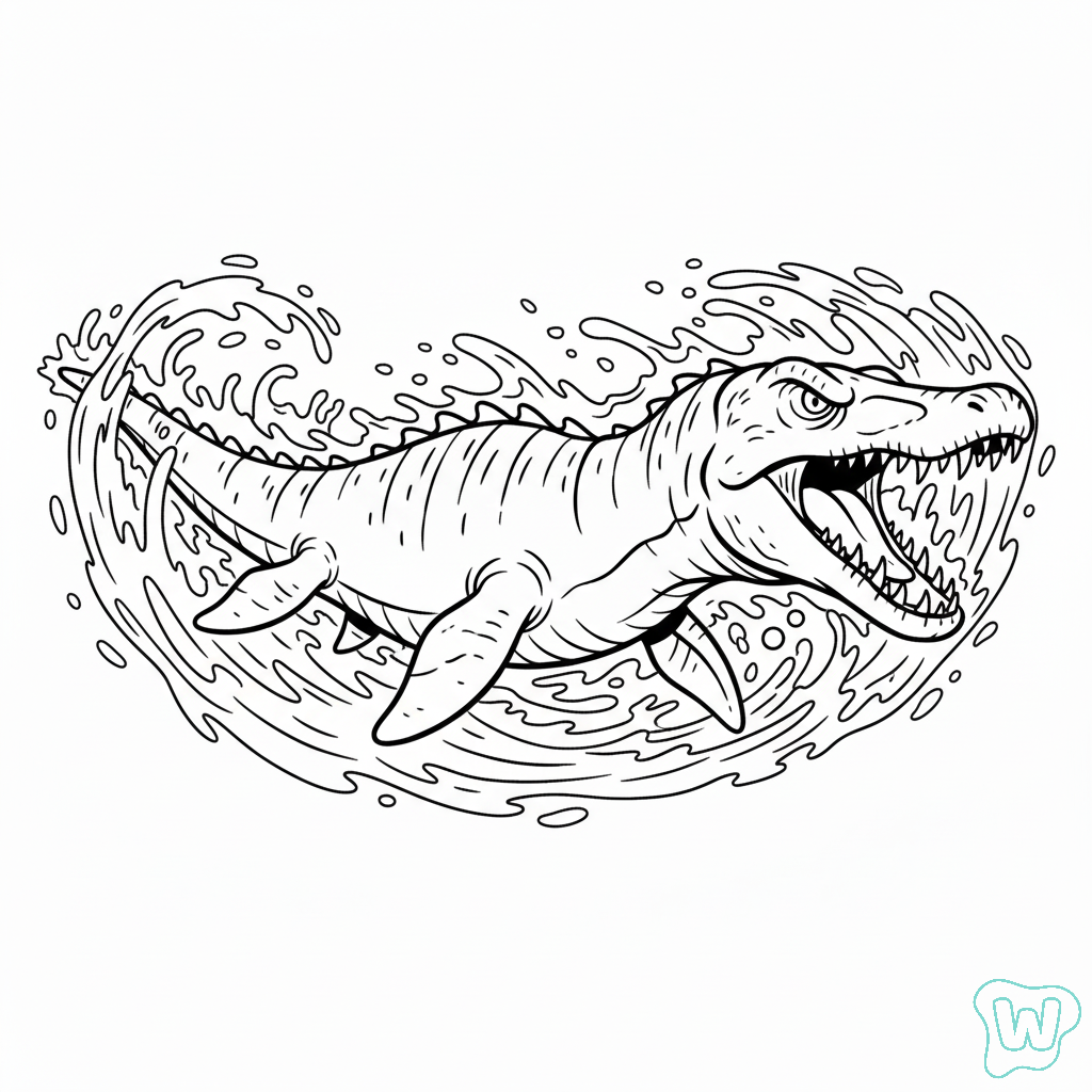 lindas páginas para colorear Mosasaurus 1