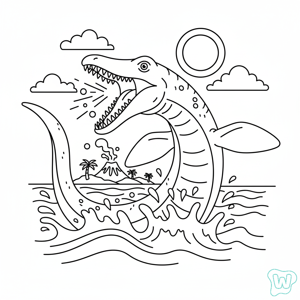 páginas para colorear para Mosasaurus