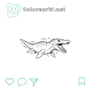 Mosasaurus para colorear (PDF para imprimir gratis) thumbnail