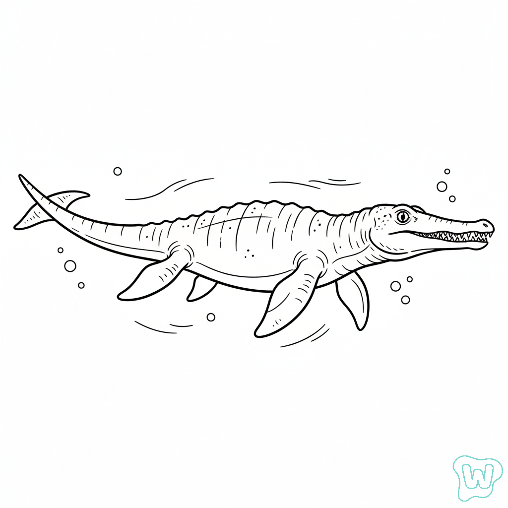 Mosasaurus páginas para colorear imprimibles