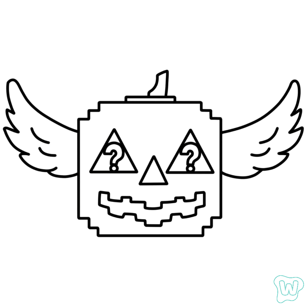 páginas para colorear gratis para adultos Spooky Lucky Block