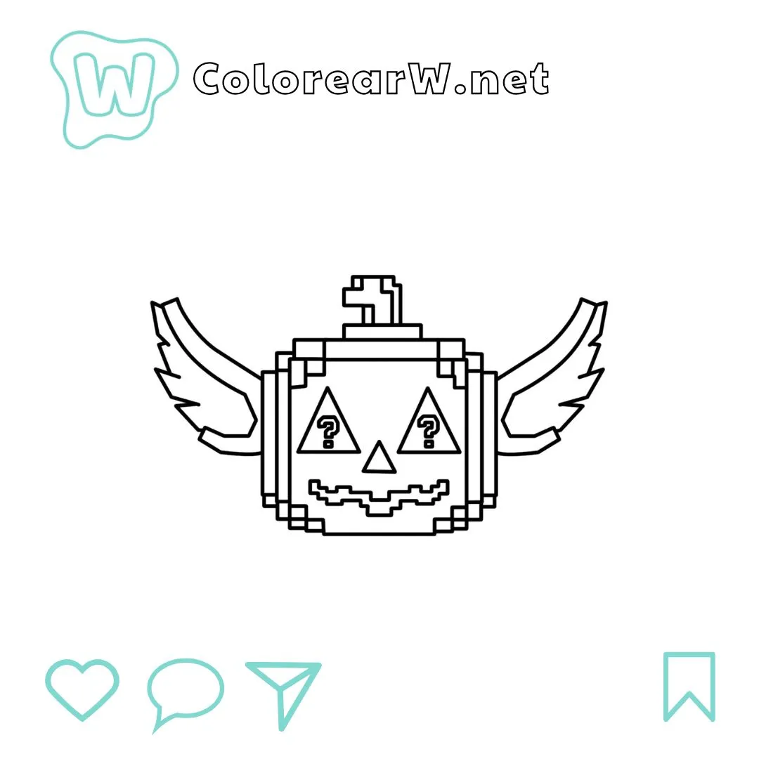 Spooky Lucky Block para colorear (PDF para imprimir gratis) thumbnail