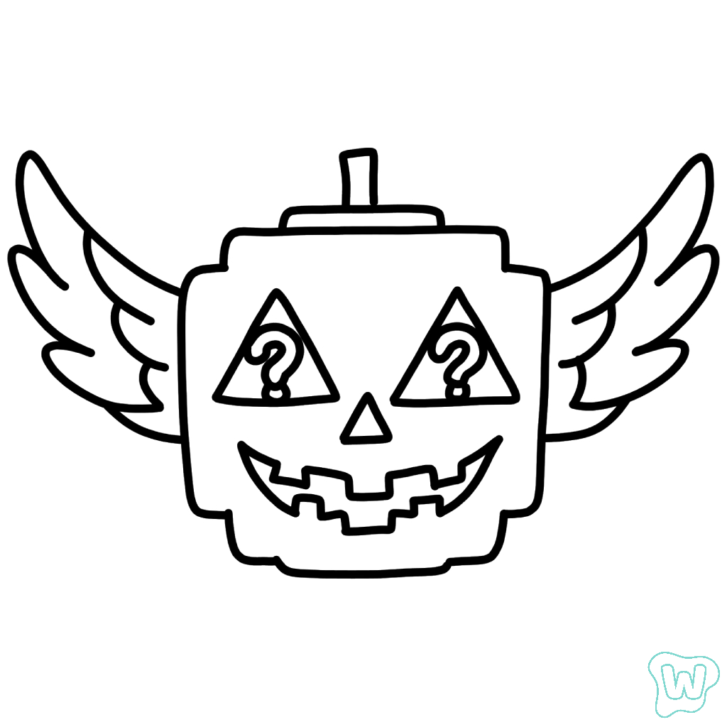 felices páginas para colorear Spooky Lucky Block