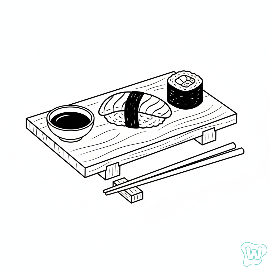 Sushi páginas para colorear gratis