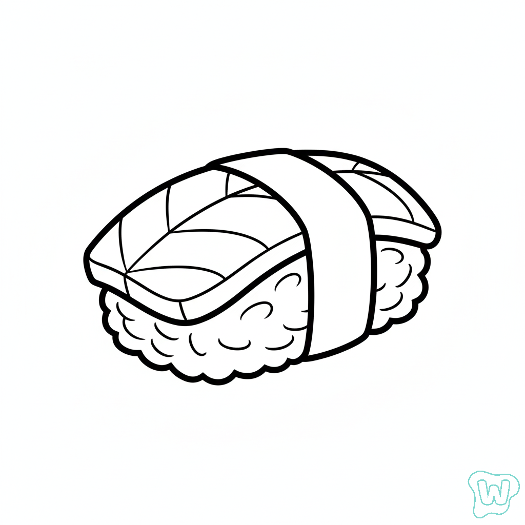 Sushi páginas para colorear fáciles