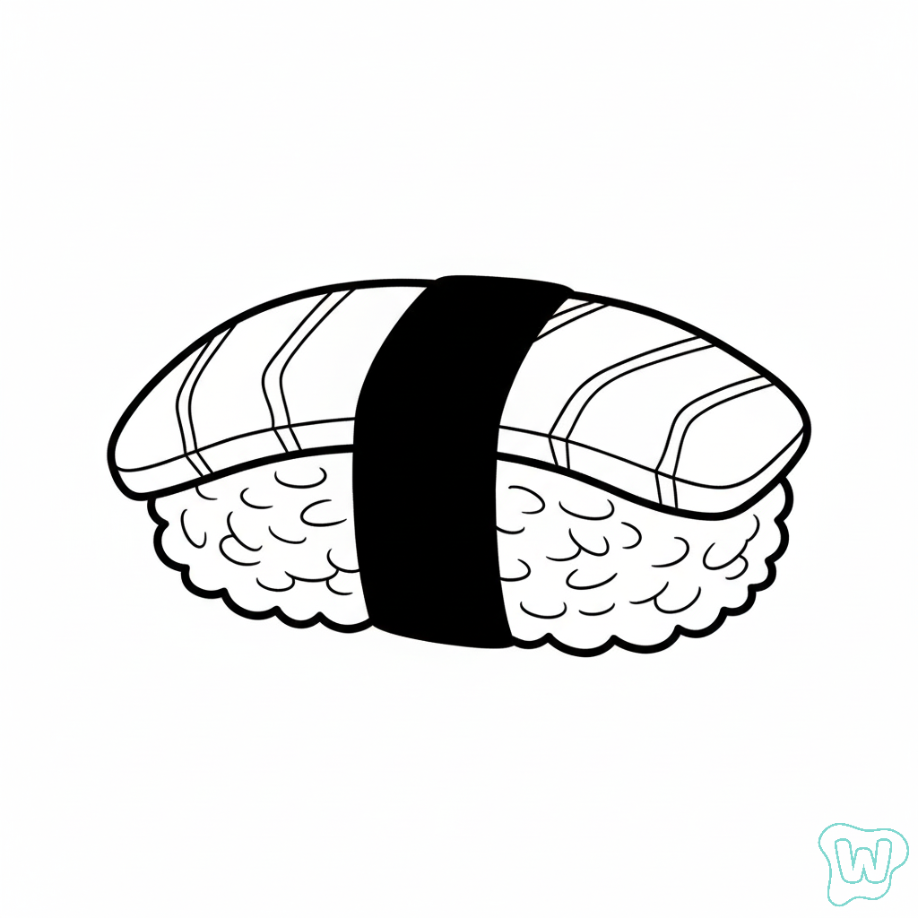 Sushi páginas para colorear gratis 1